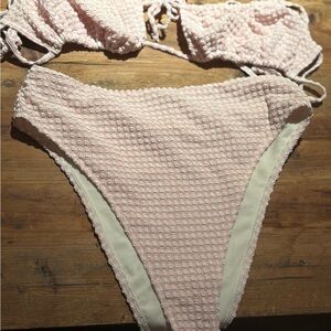 Abercrombie & Fitch Pink Textured swimsuit
